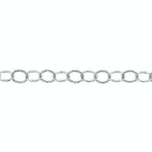 Load image into Gallery viewer, Sterling Silver 5.0mm Width / Length, Flat Hammered Circle Chain. Price per: 1 Foot.