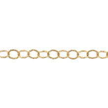 Load image into Gallery viewer, 14kt Gold Filled 5.0mm Width / Length, Flat Hammered Circle Chain. Price per: 1 Foot.
