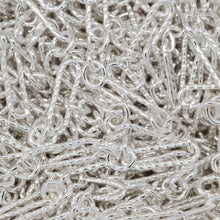 Load image into Gallery viewer, Sterling Silver Three of 2.2mm Width by 2.7mm Length Smaller Smooth Oval Links With Middle Link Being Corrugated Oval Link, Followed by 2.0mm Width by 7.2mm Length Corrugated Elongated Link, Long and Short Chain. Price per: 1 Foot.