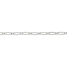 Load image into Gallery viewer, Chain by Foot. Sterling Silver 2.5mm Width by 5.2mm Length Larger Corrugated Oval Link Followed by 1.8mm Width by 2.1mm Length Smaller Smooth Oval Link, Long and Short Chain. Price per: 1 Foot.