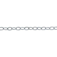 Load image into Gallery viewer, Sterling Silver Oxidized 2.5mm width by 3.6mm length, Hammered Cable Chain. Price per: 1 Foot.
