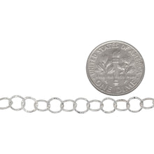 Load image into Gallery viewer, Sterling Silver 5.00mm Width / Length Hammered Wire, Circle Chain. Price per: 1 Foot.