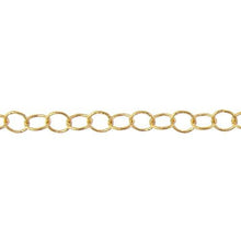 Load image into Gallery viewer, 14kt Gold Filled 5.00mm Width / Length Hammered Wire, Circle Chain. Price per: 1 Foot.