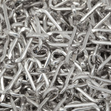 Load image into Gallery viewer, Sterling Silver One of 3.2mm width by 6.3mm length Flat Elongated Oval Link Followed by One of 2.6mm width by 3.1mm length Smaller Smooth Oval Link, Long and Short Chain. Price per: 1 Foot.