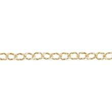 Load image into Gallery viewer, 14kt Gold Filled 2.2mm Width by 2.7mm Length, Hammered Cable Chain. Price per: 1 Foot.