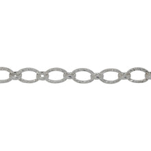 Load image into Gallery viewer, Sterling Silver 4.8mm Width by 7.2mm Length, Hammered Oval Links Followed by 3.75mm Width / Length Rolo Links, Hammered Long and Short Chain. Price per: 1 Foot.