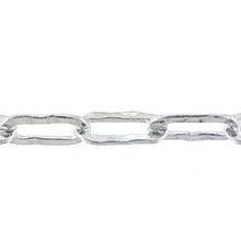 Load image into Gallery viewer, Sterling Silver 2.9mm Width by 6.7mm Length, Hammered Elongated Cable Chain. Price per: 1 Foot.