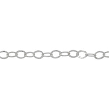 Load image into Gallery viewer, Sterling Silver 3.70mm Width by 5.00mm Length, Hammered Cable Chain. Price per: 1 Foot.