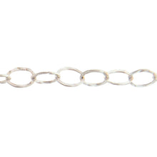 Load image into Gallery viewer, Sterling Silver 3.70mm Width by 5.00mm Length, Hammered Cable Chain. Price per: 1 Foot.