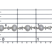 Load image into Gallery viewer, Brass Silver Plated 4.27mm Width by 3.51mm Length Natural White Potato Pearl Chain. Price per: 1 Inch.