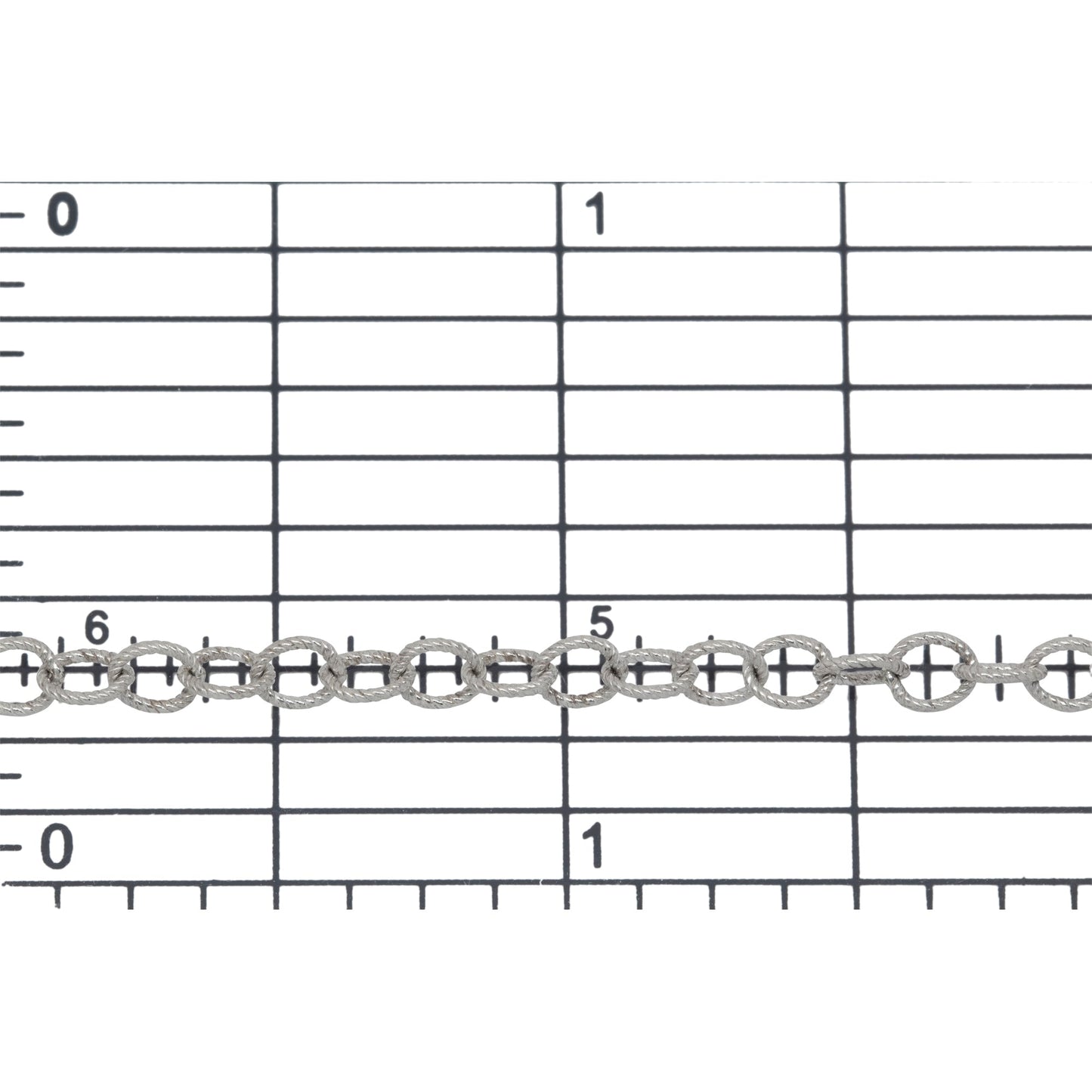 Sterling Silver 3.52mm Width by 4.16mm Length, Twisted Cable Chain. Price per: 1 Foot.