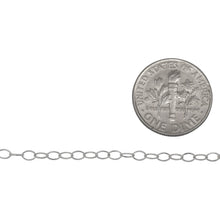 Load image into Gallery viewer, Sterling Silver 2.25mm Width by 3.30mm Length, Smooth Cable Chain. Price per: 1 Foot.