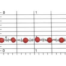 Load image into Gallery viewer, Brass Silver Plated 4.0mm Dyed Coral Gem Stone Chain. Price per: 1 Inch.