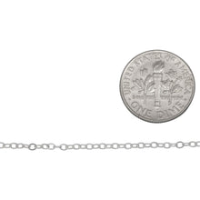 Load image into Gallery viewer, Sterling Silver 1.72mm Width by 2.22mm Length, Flat Cable Chain. Price per: 1 Foot.
