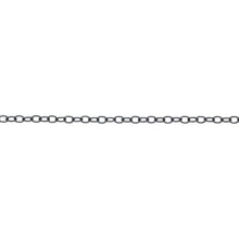 Load image into Gallery viewer, Chain by Foot. Sterling Silver Black Diamond 1.72mm Width by 2.22mm Length, Flat Cable Chain. Price per: 1 Foot.