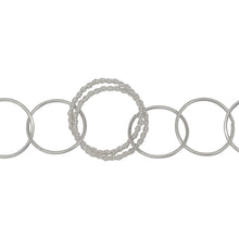 Load image into Gallery viewer, Chain by Foot. Sterling Silver 21.0mm Width / Length Double Twisted Circle Links Followed by Six of 16.8mm Width / Length Smooth Circle Links, Circle Chain. Price per: 1 Foot.