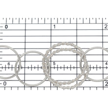 Load image into Gallery viewer, Sterling Silver 21.0mm Width / Length Double Twisted Circle Links Followed by Six of 16.8mm Width / Length Smooth Circle Links, Circle Chain. Price per: 1 Foot.