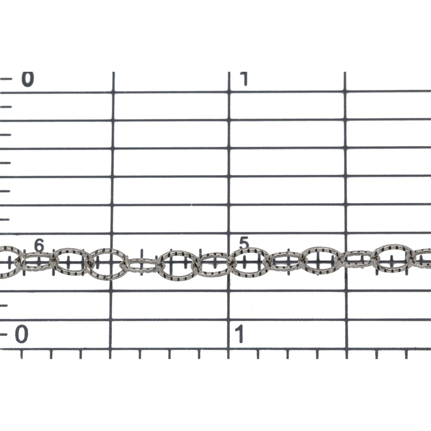 Sterling Silver Oxidized 3.71mm Width by 4.70mm Length, Corrugated Cable Chain. Price per: 1 Foot.
