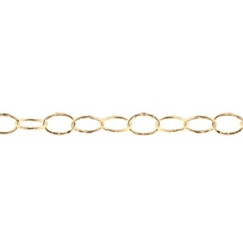14kt Gold Filled 2.17mm Width by 2.83mm Length, Corrugated Cable Chain. Price per: 1 Foot.