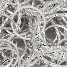 Load image into Gallery viewer, Sterling Silver 29.0mm Width / Length Double Twisted Circle Links Followed by Four of 15.0mm Width / Length Square Wire Circle Links, Circle Chain. Price per: 1 Foot.