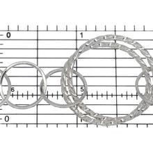 Load image into Gallery viewer, Sterling Silver 29.0mm Width / Length Double Twisted Circle Links Followed by Four of 15.0mm Width / Length Square Wire Circle Links, Circle Chain. Price per: 1 Foot.