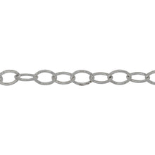 Load image into Gallery viewer, Chain by Foot. Sterling Silver 4.7mm Width by 6.75mm Length, Textured Cable Chain. Price per: 1 Foot.