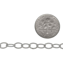 Load image into Gallery viewer, Sterling Silver 4.7mm Width by 6.75mm Length, Textured Cable Chain. Price per: 1 Foot.
