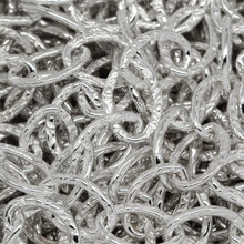 Load image into Gallery viewer, Sterling Silver 4.7mm Width by 6.75mm Length, Textured Cable Chain. Price per: 1 Foot.