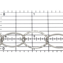 Load image into Gallery viewer, Sterling Silver 13.8mm Width by 20.0mm Length Smooth Oval Link Followed by 14.0mm Width by 20.6mm Length Hammered Oval Link, Cable Chain. Price per: 1 Foot.