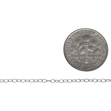 Load image into Gallery viewer, Sterling Silver 1.4mm Width by 2.1mm Length, Smooth Cable Chain. Price per: 1 Foot.