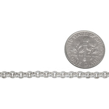 Load image into Gallery viewer, Sterling Silver 3.26mm Width / Length Circle Link, Rolo Chain. Price per: 1 Inch.
