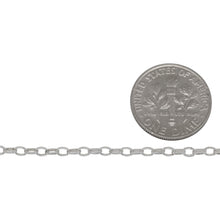 Load image into Gallery viewer, Sterling Silver 2.15mm Width by 3.06mm Length, Oval Rolo Chain. Price per: 1 Foot.
