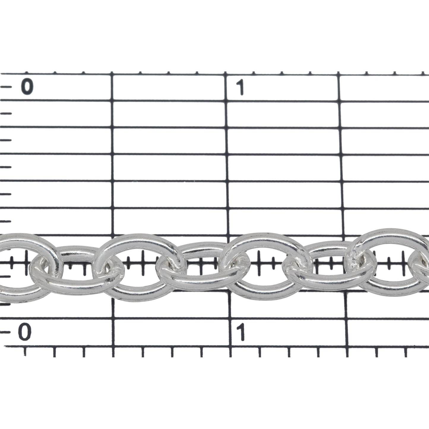 Sterling Silver 7.6mm Width by 10.3mm Length, Smooth Cable Chain. Price per: 1 Inch.