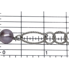Load image into Gallery viewer, Sterling Silver Rhodium Plated Two of 4.17mm Circle Links Connected with Three of 7.96mm Swarovski Pearls, followed by Four of 8.35mm by 14.67 Twisted Oval Links, 5 Smooth Circle Links & Two Twisted Circle Link, Long & Short Chain. Price per: 1 Inch.