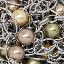 Load image into Gallery viewer, Sterling Silver Rhodium Plated 6.8mm by 12.5mm Smooth Oval Link, Two of 6.2mm by 3.0mm Elongated Rolo Links and 5.86mm Smooth Circle Link, Three of 8.0mm Swarovski Pearls Connected by 4.0mm Smooth Circle Link, Gem Stone Chain. Price per: 1 Inch.