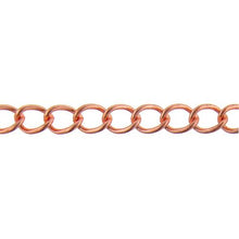 Load image into Gallery viewer, Copper 9.50mm Width by 12.45mm Length, Smooth Curb Chain. Price per: 1 Foot.
