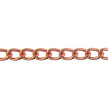 Load image into Gallery viewer, Copper 4.75mm Width by 7.40mm Length, Smooth Curb Chain. Price per: 1 Foot.