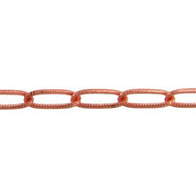 Load image into Gallery viewer, Copper 4.3mm Width by 12.1mm Length, Corrugated Curb Chain. Price per: 1 Foot.