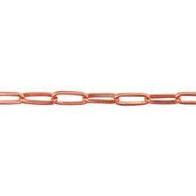 Load image into Gallery viewer, Copper 5.40mm Width by 13.20mm Length, Elongated Rolo Chain. Price per: 1 Foot.
