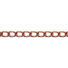 Load image into Gallery viewer, Copper 3.35mm Width by 5.45mm Length, Smooth Curb Chain. Price per: 1 Foot.