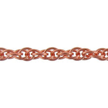 Load image into Gallery viewer, Copper 3.4mm Width by 4.4mm Length, Smooth Rope Chain. Price per: 1 Foot.
