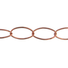 Load image into Gallery viewer, Copper 10.4mm Width by 18.1mm Length, Smooth Elongated Cable Chain. Price per: 1 Foot.