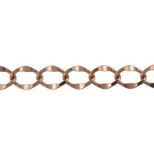 Load image into Gallery viewer, Brass Rose Gold Plated 12.1mm Width by 16.2mm Length, Diamond Cut Curb Chain. Price per: 1 Foot.