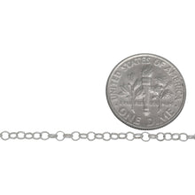 Load image into Gallery viewer, Sterling Silver 2.22mm Width / Length, Circle Rolo Chain. Price per: 1 Foot.