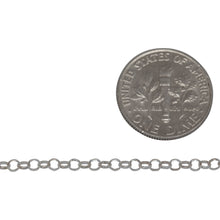 Load image into Gallery viewer, Sterling Silver 2.40mm Width / Length, Circle Rolo Chain. Price per: 1 Foot.