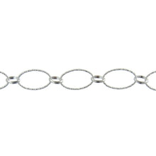 Load image into Gallery viewer, Sterling Silver 15.70mm Width / Length Diamond Cut Large Circle Link Followed by 10.40mm Width / Length Diamond Cut Small Circle Link, Circle Chain. Price per: 1 Foot.
