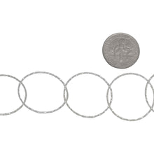 Load image into Gallery viewer, Sterling Silver 22.75mm Width / Length Diamond Cut Circle Chain. Price per: 1 Foot.