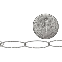 Load image into Gallery viewer, Sterling Silver 5.6mm Width by 17.6mm Length, Diamond Cut Paper Clip Link, Cable Chain. Price per: 1 Foot.