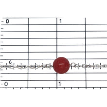 Load image into Gallery viewer, Sterling Silver 1.95mm Width by 2.60mm Length Smooth Cable Chain, Followed by 7.50mm Width by 7.15mm Length Coral (Dyed) Gem Stone Every 2 Inches, Gem Stone Chain. Price per: 1 Inch.