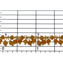 Load image into Gallery viewer, Brass Gold Plated 3.10mm Width by 2.60mm Length Hand Cut Carnelian Gem Stone, With Two of 3.10mm Width by 2.60mm Length Carnelian Stones Hanging off the Chain, Carnelian Gem Stone Chain. Price per: 1 Inch.